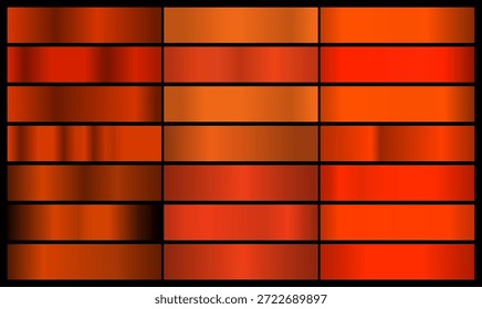 orange metallic foil texture. High quality orange vector gradients. Shiny metallic background. Design elements.