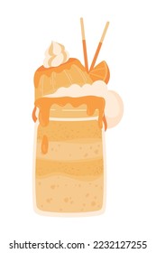 orange milkshake dessert icon isolated