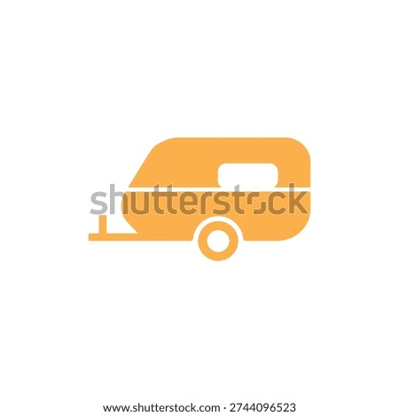 Orange miniature caravan trailer icon