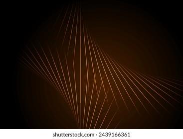 Orange minimal glowing lines abstract futuristic tech background. Vector digital art design