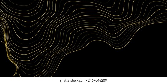 Orange minimal wavy lines abstract futuristic tech background. Vector digital design