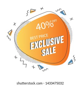 Orange minimalist modern exclusive Sale banner template design. Big sale special offer. 40% Special offer vector illustration can be use banner, poster, flyer, brochure, sticker. Dotted texture