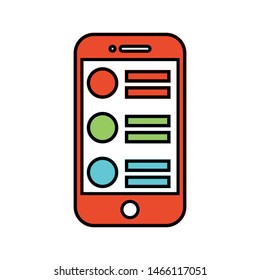 orange mobile black icon in flat style isolated. Vector Symbol illustration
