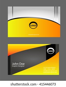 Orange Modern Abstract Business - Card Set
