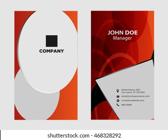 Orange Modern Abstract Business - Card Set
