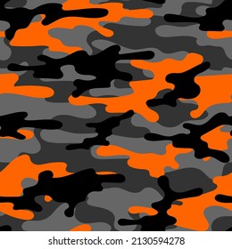 orange modern army vector camouflage print, seamless pattern for clothing headband or print.