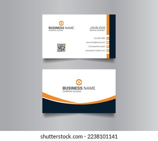 Orange modern business card template design, creative visiting card design