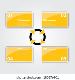 orange Modern Design glossy banners template / can be used for infographics / numbered banners / horizontal cutout lines / graphic or website layout vector