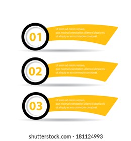 orange Modern Design glossy banners template / can be used for infographics / numbered banners / horizontal cutout lines / graphic or website layout vector