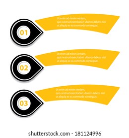 orange Modern Design glossy banners template / can be used for infographics / numbered banners / horizontal cutout lines / graphic or website layout vector