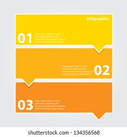 Orange modern Design template / can be used for infographics / numbered banners / horizontal cutout lines / graphic or website layout vector