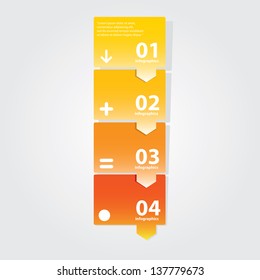 Orange modern Design template / can be used for infographics / numbered banners / horizontal cutout lines / graphic or website layout vector