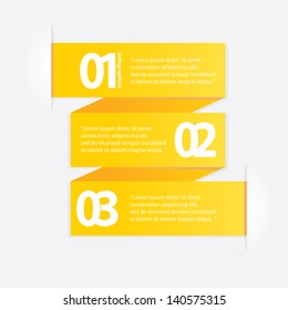 Orange modern Design template / can be used for infographics / numbered banners / horizontal cutout lines / graphic or website layout vector