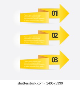 Orange modern Design template / can be used for infographics / numbered banners / horizontal cutout lines / graphic or website layout vector