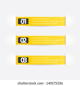 Orange modern Design template / can be used for infographics / numbered banners / horizontal cutout lines / graphic or website layout vector