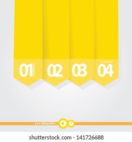 Orange modern Design template / can be used for infographics / numbered banners / horizontal cutout lines / graphic or website layout vector