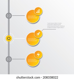 orange modern Design template / can be used for infographics / numbered banners /  cutout lines / graphic or website layout vector