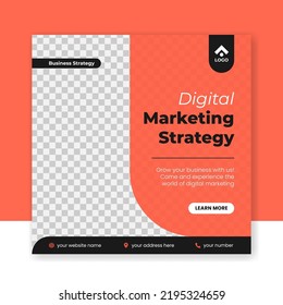 Orange Modern Editable Corporate Social Media Post Banner Template. Business Advertising Template