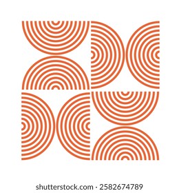 orange modern geometric design. isolated white background. minimalist design