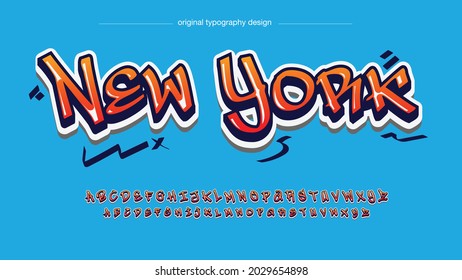 orange modern graffiti tag brush typography