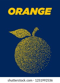 Orange modern halftone dot poster with bright colors