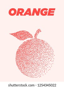 Orange modern halftone dot poster with bright colors