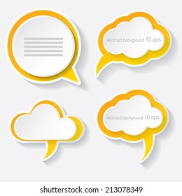 orange modern paper banners set / can be used for infographics / numbered banners / horizontal cutout lines / graphic or website layout vector