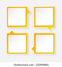 orange modern paper banners set / can be used for infographics / numbered banners / horizontal cutout lines / graphic or website layout vector