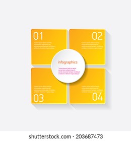 orange modern progress paper banners / can be used for infographics / numbered banners / horizontal cutout lines / graphic or website layout vector