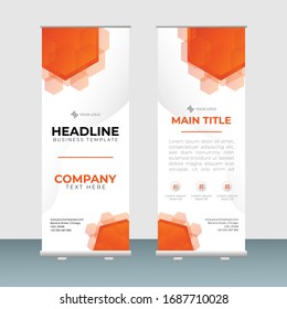 Orange Modern Roll Up Banner Vector Design
