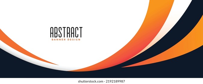 Orange Modern Wave Style Wide Banner Design