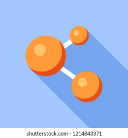 Orange molecule icon. Flat illustration of orange molecule vector icon for web design