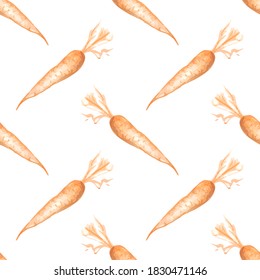 Orange monochrome carrot vegetable simple illustration sketch art vector seamless pattern texture background