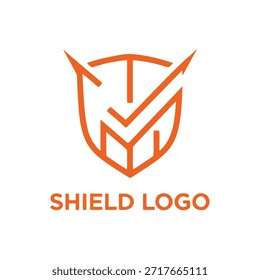 Orange Monogramm Schild Logo Design