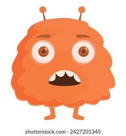 Orange monster alien icon cartoon vector. Cute funny character. Creature face