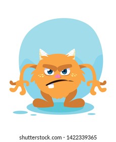 Orange monster cartoon design icon vector ilustration