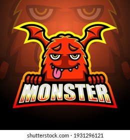 Orange monster mascot logo design