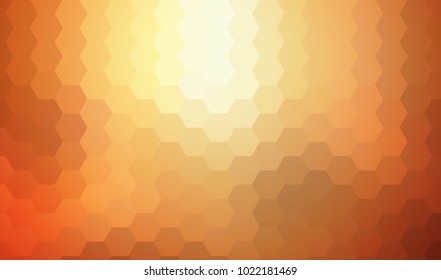 Fondo de mosaico naranja, fondo de vector de patrón hexagonal interesante