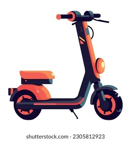 Orange motor scooter design over white
