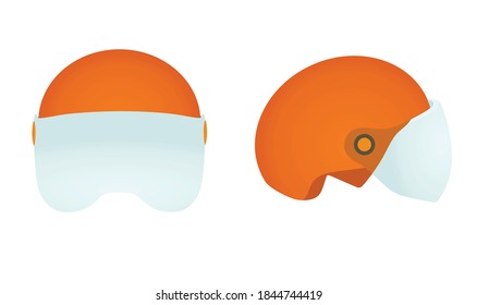 Orange Motorcycle Helmet Vector Illustration Stock Vector (Royalty Free