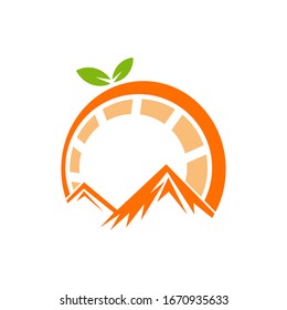 Plantilla de diseño de logotipos de iconos de los montes naranjos