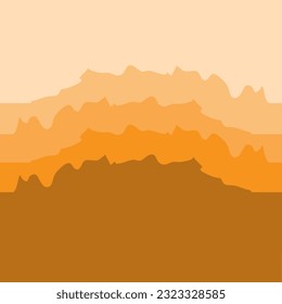 Orange mountain gradient design for signs, logo, badges, stickers, backgrounds, etc.