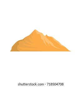 Orange mountain icon. Flat illustration of mountain vector icon for web isolated on white background