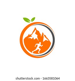 Orange Mountain Icon Logo Design Element, template vector. Eps.10