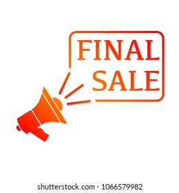 Orange mouthpiece symbol with frame and sample final sale text