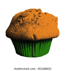 Orange Muffin. Vector illustration.