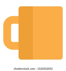 Orange mug icon. Flat illustration of orange mug vector icon for web design