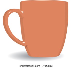 Orange mug. A vector illustration. It is isolated on a white background.