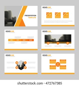 Orange multipurpose presentation template flat design set ,set of infographic elements for brochure annual report leaflet