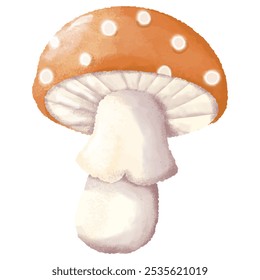 Orange Mushroom with White Dots